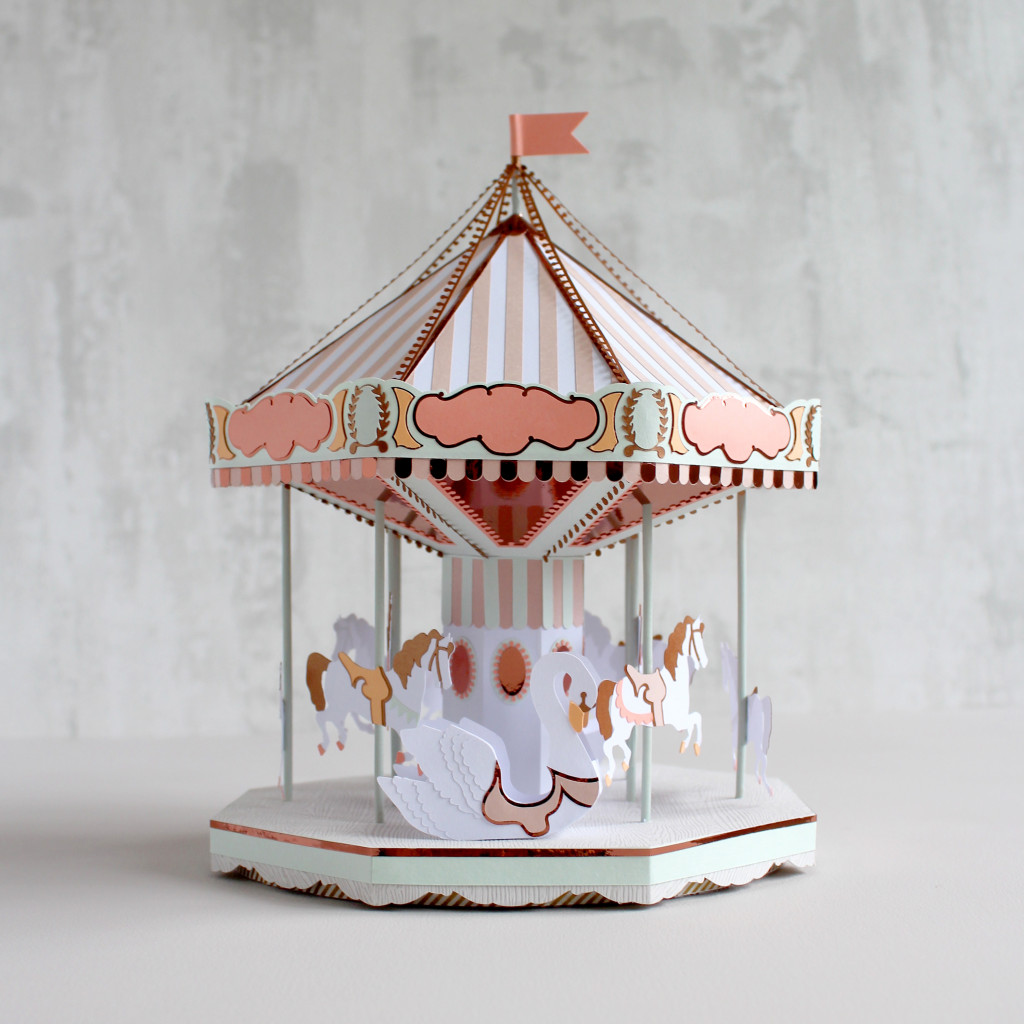 Sarah Louise Matthews 3D Paper Engineered Pastel Carousel