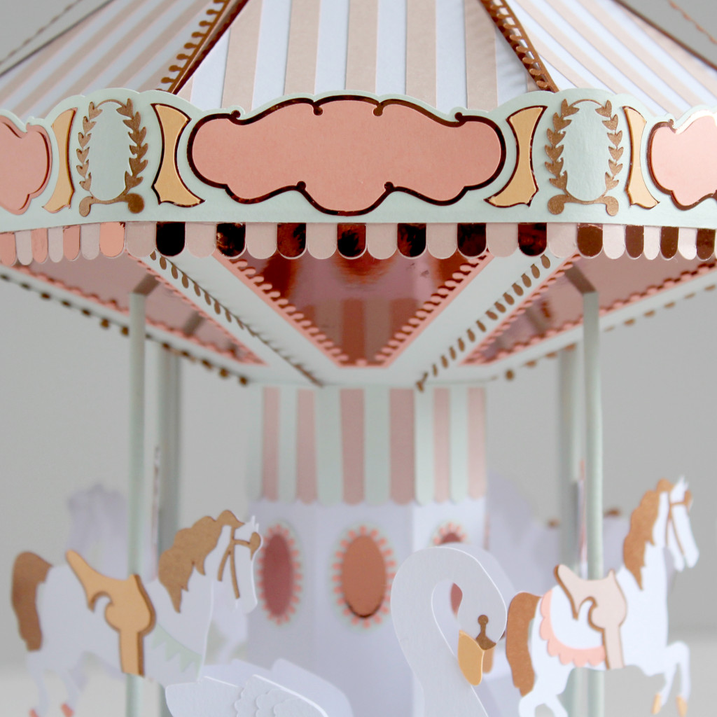 Sarah Louise Matthews 3D Paper Engineered Pastel Carousel Horses