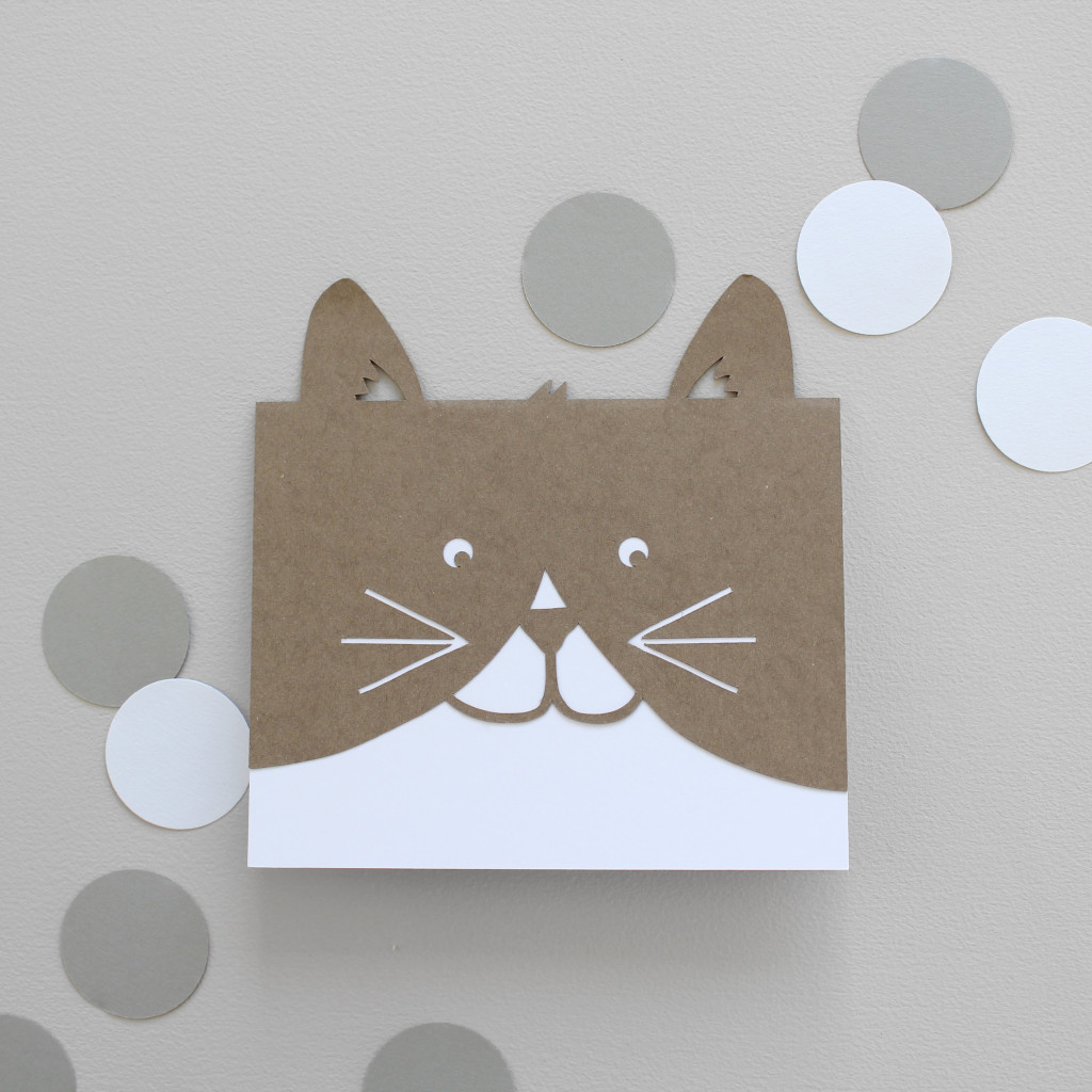 Paper cut Cat Greetings Card