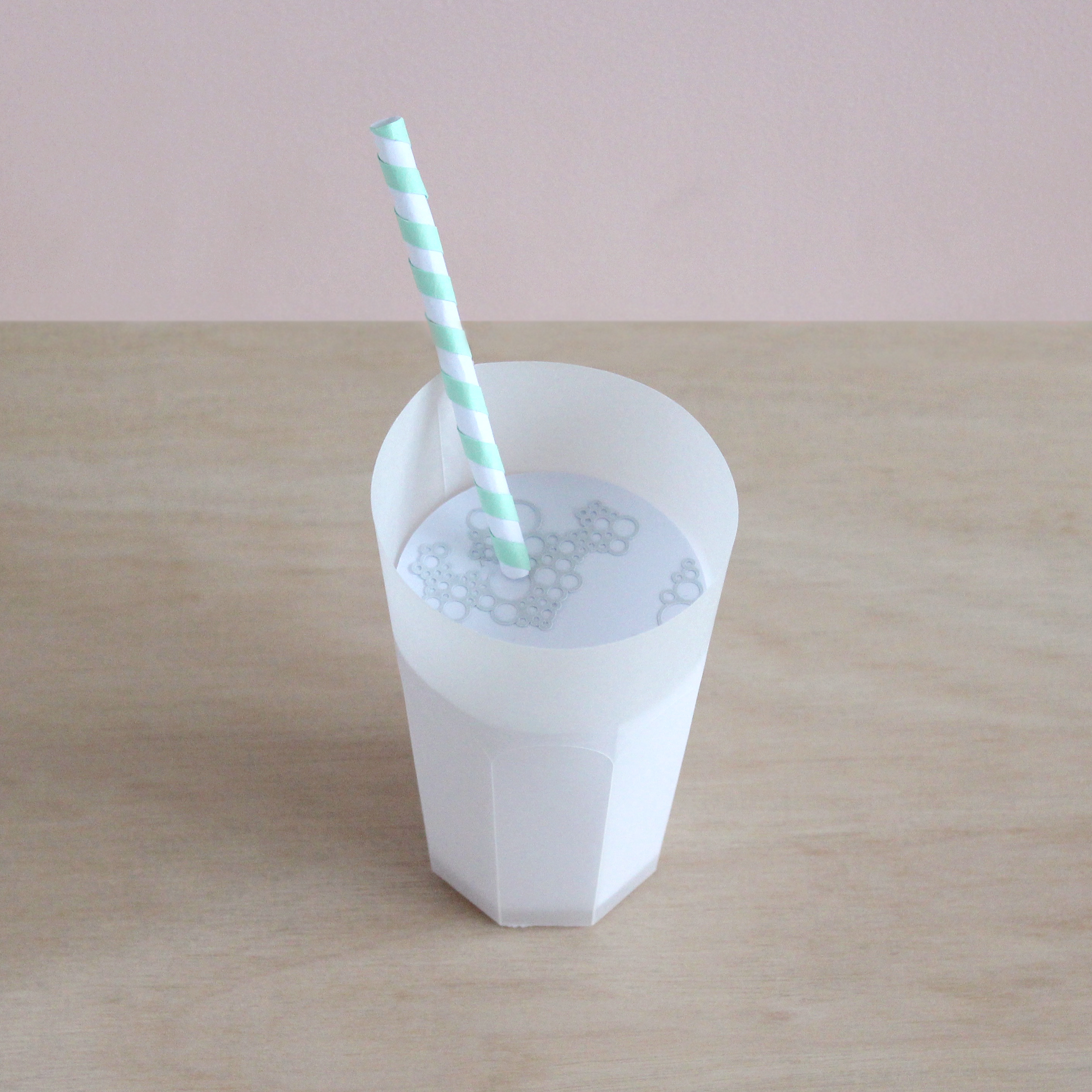 3D Paper Engineered Glass of Milk